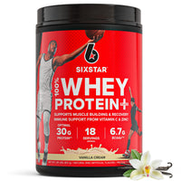 Thumbnail for Six Star Whey Protein Powder Plus - Muscle Building & Recovery Formula with Whey Isolate Powder, BCAAs, 30g Protein, Immune Support - Post-Workout Supplement - Vanilla Cream, 1.8 lbs