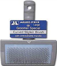 Thumbnail for Millers Forge Stainless Steel Pins Universal Curved Pet Slicker Brush with Plastic Handle, Large
