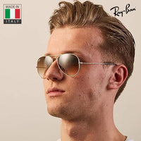 Thumbnail for Ray-Ban RB3025 Classic Gradient Aviator Shape Sunglasses With Eyewear Kit Bundle - Adjustable Nose Pads - Ideal Formal and Casual Wear Retro Sunglasses