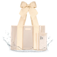 Thumbnail for Case-Mate Special Edition Ecru Raffia Bow Beach Tote - Lightweight Beach Bag w/Phone Pouch for Women - Waterproof, Tip-Proof, Foldable & Carry-On Size - Tote Bag for Pool, Travel and Vacation - Large
