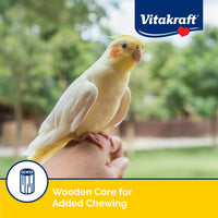 Thumbnail for Vitakraft Crunch Sticks Cockatiel Treat Apple And Honey Flavor – 2 Sticks - Triple Baked For Extra Crunch – Natural Wood Chew Center With Cage Clip – Fortified With Vitamins And Minerals