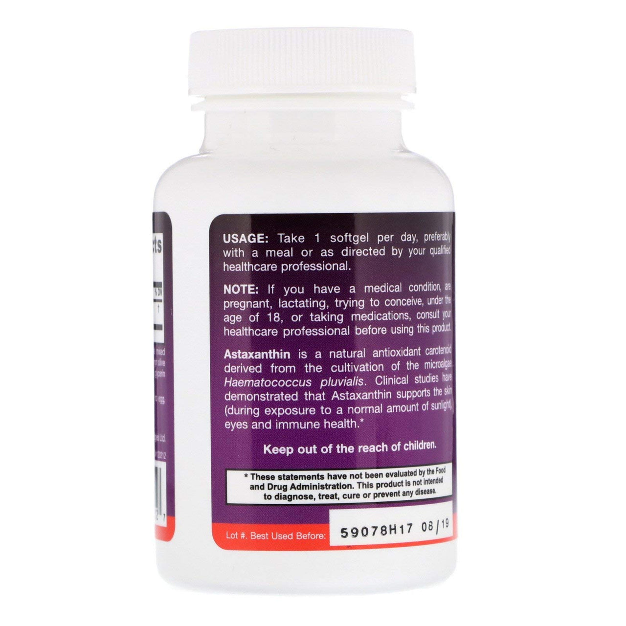 Jarrow Formulas® Astaxanthin 12 mg, Dietary Supplement, Antioxidant Support for Immune and Eye Health, 60 Softgels, 60 Day Supply