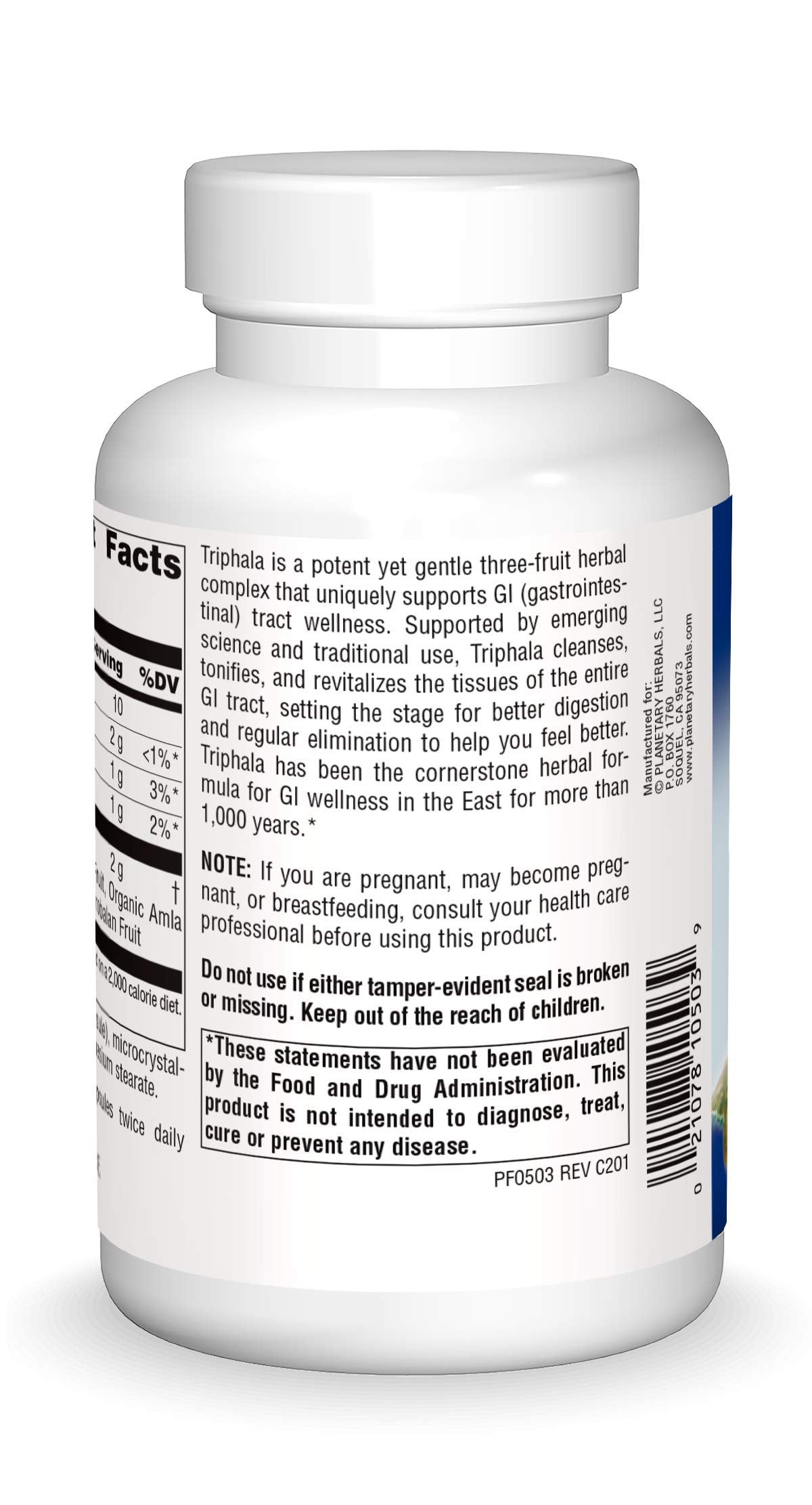 Triphala Internal Cleanser 500 mg Planetary Herbals 180 Caps