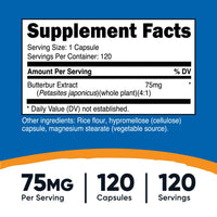 Thumbnail for Nutricost Butterbur Extract Capsules (75mg) 120 Capsules - Gluten Free, Non-GMO, Vegetarian Friendly