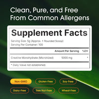 Thumbnail for NatureBell Creatine Monohydrate Powder - 500g - Micronized Powder - Delivers 5,000mg Creatine Per Serving - Pre-Workout or Post-Workout Support* - Vegan & Keto Friendly - Unflavored