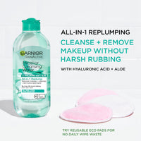 Thumbnail for Garnier Micellar Water with Hyaluronic Acid, Facial Cleanser & Makeup Remover, Hydrating and Plumping, For All Skin Types, Vegan, Cruelty Free, 13.5 Fl Oz (400mL), 1 Count