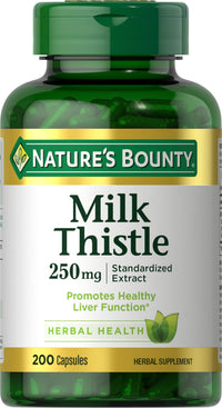Thumbnail for Nature's Bounty Milk Thistle Capsules, Traditionally Used for Liver Health, Herbal Supplement, 250 mg per Serving, 200 Count