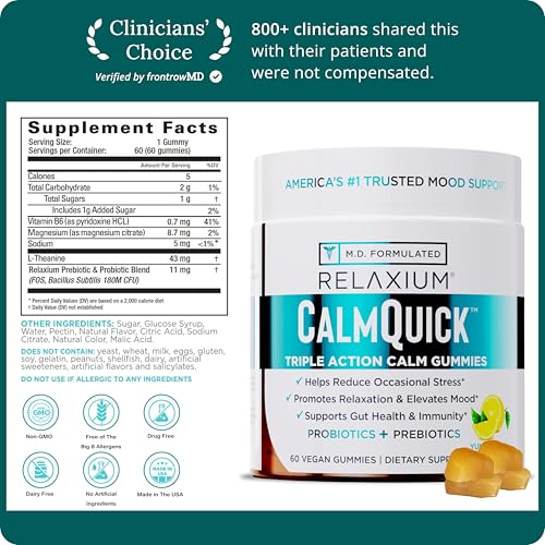 Image 3 of Relaxium Calm Gummies with L-Theanine, B6, Magnesium, Lemon, 60ct