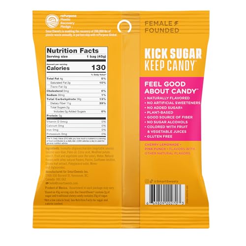 Image 2 of SmartSweets SweetChews Chewy Candy 45g Bags 4 Pack