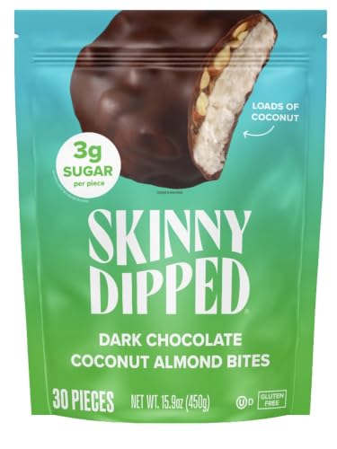 Image 1 of Default Title for the product SKINNYDIPPED Dark Chocolate Coconut Almond Bites, 450g, 30 Pieces