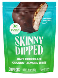 Thumbnail for Image 1 of Default Title for the product SKINNYDIPPED Dark Chocolate Coconut Almond Bites, 450g, 30 Pieces