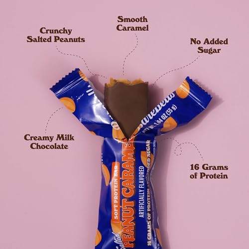 Image 4 of BAREBELLS Soft Protein Bars Salted Peanut Caramel - 24 Bars (2 Packs of 12)
