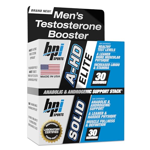 Image 1 of Default Title for the product BPI Sports A-HD Elite/Solid Testosterone Booster for Men - 30 Servings - 550mg
