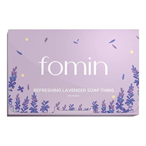 Image 1 of Default Title for the product FOMIN Paper Soap Sheets for Hand Washing - 100 Lavender Travel Soap Sheets