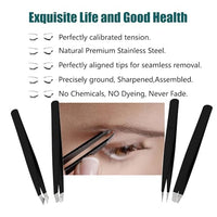 Thumbnail for Image 2 of LUDOUPIER Tweezers Set with Travel Case 5 Pieces