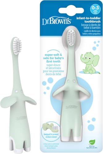 Image 11 of Mint / 1 Count (Pack of 12) for the product Dr. Brown's Infant-to-Toddler Toothbrush and Toothpaste Set