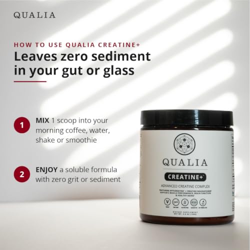 Image 5 of QUALIA LIFE SCIENCES Qualia Creatine | Advanced Creatine Complex | 2 Sources + Magnesium | Optimized Absorption | Muscle Performance, Brain Function, & Healthy Aging (30 Servings)