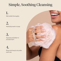 Thumbnail for Image 6 of Kitsch Shower Loofah – Soft Mesh Body Scrubber & Bath Sponge - 3pc Set