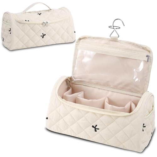 Image 9 of Bow A-Beige for the product GISMTR Quilted Hair Tools Travel Case