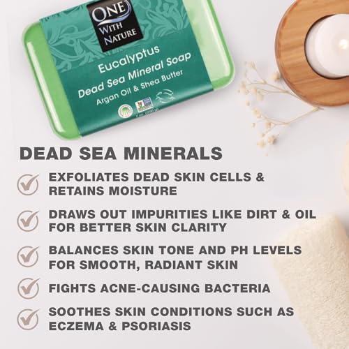 Image 2 of One With Nature Dead Sea Salt Eucalyptus Soap 7oz 3-Pack