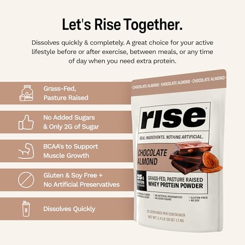 Image 7 of Rise Grass-Fed Whey Protein Powder - Chocolate | 25g Protein (Single Serving, 1 Pack)