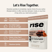 Thumbnail for Image 7 of Rise Grass-Fed Whey Protein Powder - Chocolate | 25g Protein (Single Serving, 1 Pack)