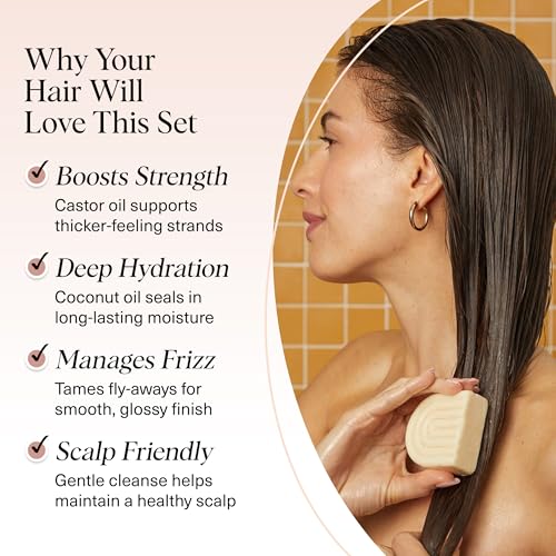 Image 2 of Kitsch Castor Oil Shampoo Bar & Coconut Oil Conditioner Bar – 2pc set