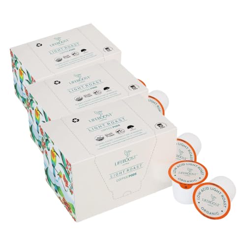 Image 1 of Default Title for the product LIFEBOOST Light Roast Low Acid Coffee Pods 10 Count Pack of 3
