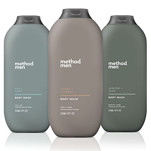 Image 1 of Sea + Surf, Cedar + Cypress, Juniper + Sage / 18 Fl Oz (Pack of 3) for the product Method Men Body Wash Trio 18 Fluid Ounce Pack of 3