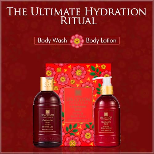 Image 2 of SPA CEYLON Cardamom Rose Bath and Body Duo Set 250ml x 2