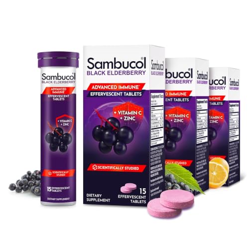 Image 1 of 15 Count (Pack of 3) for the product Sambucol Black Elderberry Effervescent Tablets