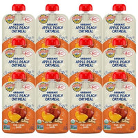 Thumbnail for Image 1 of Default Title for the product Earth's Best Organic Baby Food Pouches, Fruit and Grain Puree for Babies 6 Months and Older, Organic Apple Peach and Oatmeal Puree, 3.5 oz Resealable Pouch (Pack of 12)