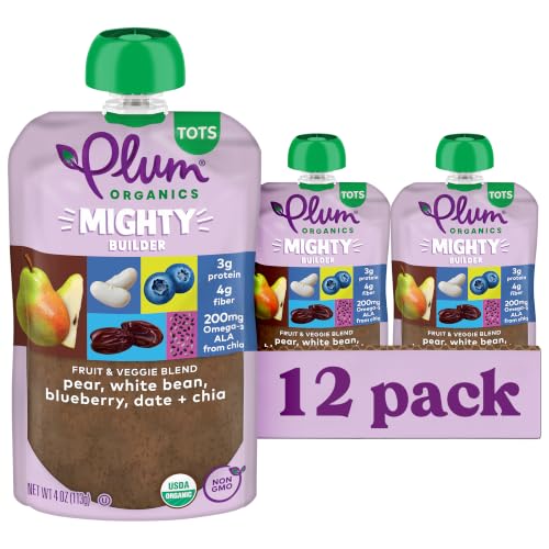 Image 1 of Default Title for the product Plum Organics Mighty Builder Organic Toddler Food, 4 oz Pouch, 12 Pack
