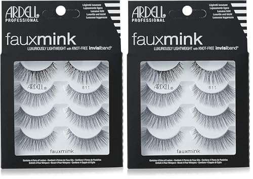 Image 8 of Black 811 / 4 Pair (Pack of 2) for the product Ardell Faux Mink Lashes False Eyelashes