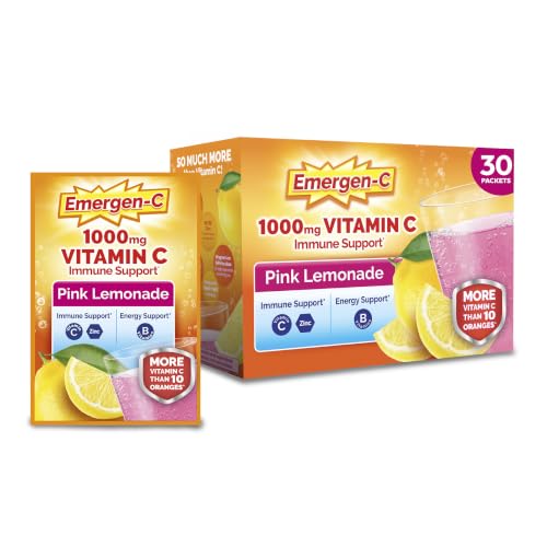 Image 1 of Default Title for the product Emergen-C Vitamin C 1000mg Immune Support Powder Pink Lemonade 30 Packs