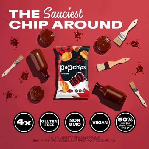 Image 4 of popchips Popchips Potato Chips, BBQ, 4ct 5.0oz Share Bags