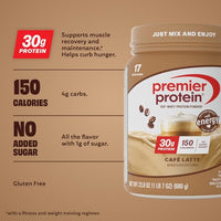 Thumbnail for Image 2 of Premier Protein 30g High Protein Powder, 100% Whey, Café Latte, 17 Servings