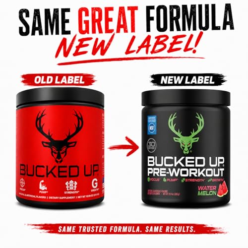 Image 3 of Bucked Up Pre Workout 6 Grams Citrulline, 2 Grams Beta Alanine, and 3 Other Registered trademarked Ingredients (Watermelon)