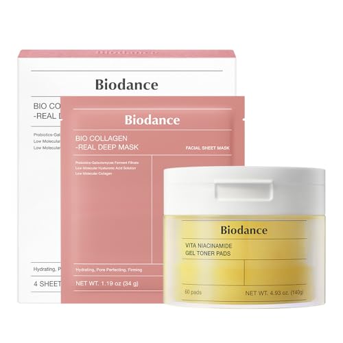 Image 1 of Default Title for the product BIODANCE Radiance & Firming Duo: Vita Niacinamide Gel Toner Pads and Bio-Collagen Real Deep Mask