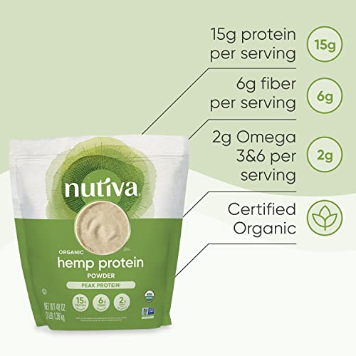 Image 5 of Nutiva Organic Cold-Pressed Raw Hemp Seed Protein Powder, 3 Pound