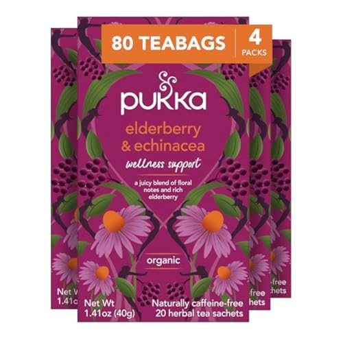 Image 3 of 20 Count (Pack of 4) for the product Pukka Elderberry & Echinacea Organic Herbal Tea