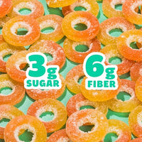 Thumbnail for Image 6 of SmartSweets Peach Rings, Low Sugar Gummy Candy, 1.8oz Bags, 6 Pack