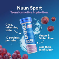 Thumbnail for Image 2 of Nuun Sport Electrolyte Tablets Grape, GF & Vegan, 8 Pack