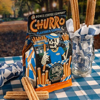 Thumbnail for Image 3 of Bones Coffee Company Churro Sweet Sugary Cinnamon Flavored Coffee Medium Roast Low Acid Arabica Beans 12 Oz Ground