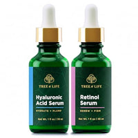 Thumbnail for Image 1 of Default Title for the product Tree of Life Face Serum Skin Care Set, Hyaluronic Acid & Retinol Serum