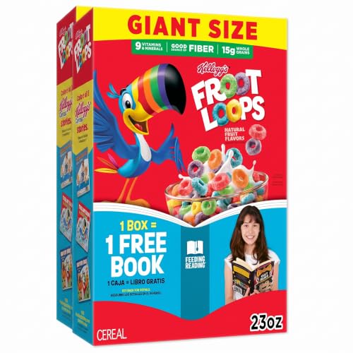 Image 2 of 23 Ounce (Pack of 2) for the product Kellogg's Froot Loops Original Giant Size Breakfast Cereal 23 oz