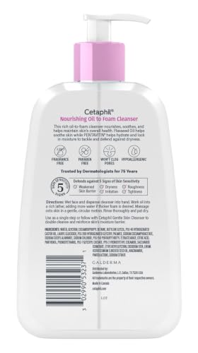 Image 2 of Cetaphil Nourishing Oil to Foam Facial Cleanser, Dry Skin, 8oz