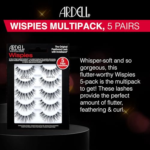 Image 3 of Ardell False Eyelashes Wispies Black, 6 Pairs of Strip Lashes per Pack