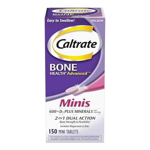 Image 1 of 150 Count (Pack of 1) / Tablets for the product Caltrate Minis 600 Plus D3 Vitamin D and Calcium Supplement Tablets, 150 Ct