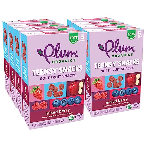 Image 1 of Mixed Berry / 5 Count (Pack of 8) for the product Plum Organics Teensy Snacks Organic Toddler Fruit Snacks